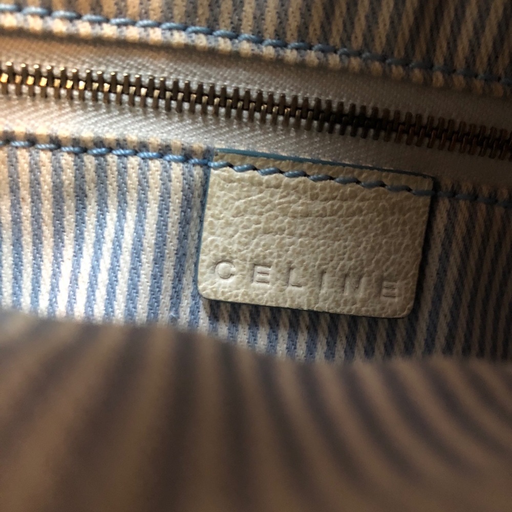 CELINE Vintage Elegant Blue and Cream Shoulder Bag - Picture 4 of 8